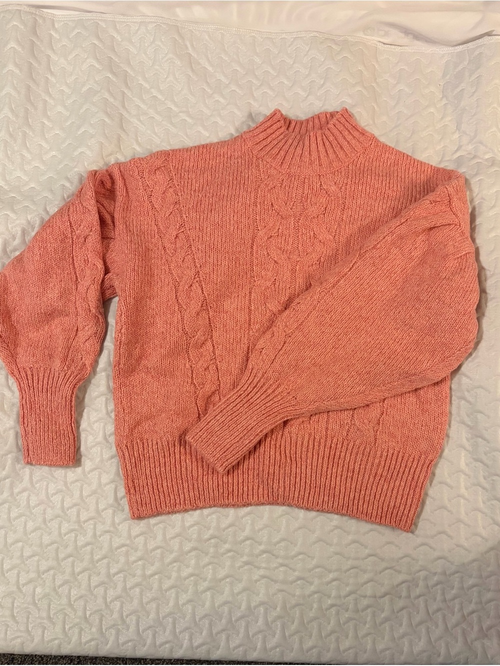 Old Navy Coral Cable Knit Turtleneck Sweater